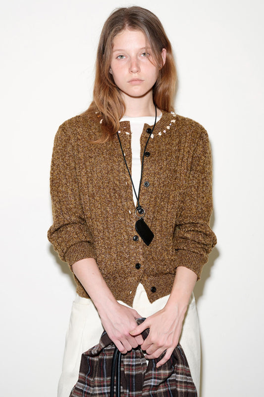 Floral Yarn Knitted Cardigan