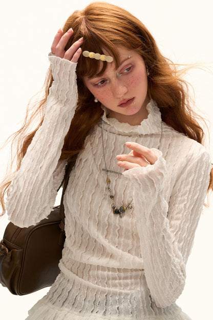 High-neck Slimming Long Sleeve Tee