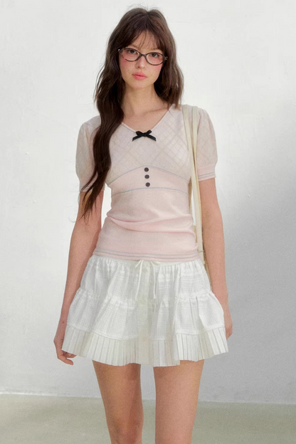 Retro Patterned Knit Top