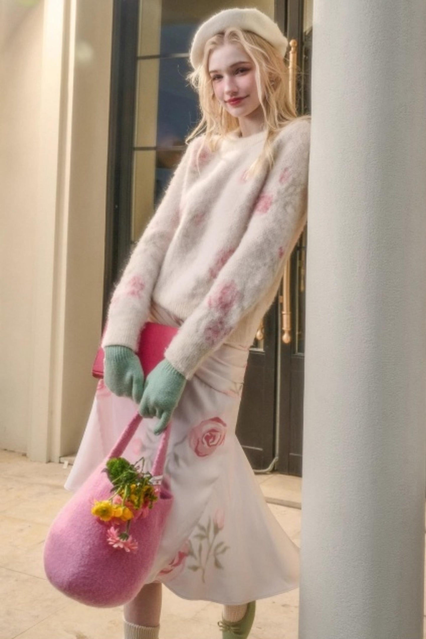 Milky Way Wool Sweater & Skirt Set-Up