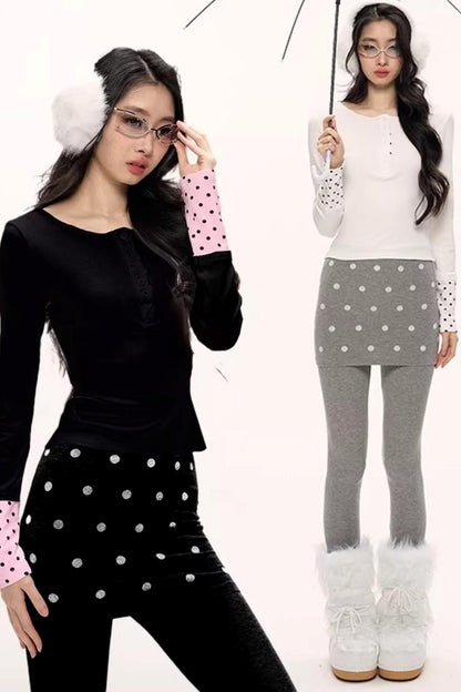 Zircon Polka Dot Knit Top