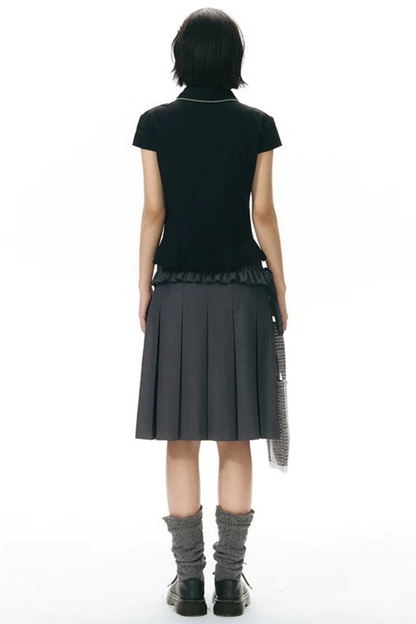 Conjunto de falda plisada desmontable de largo medio