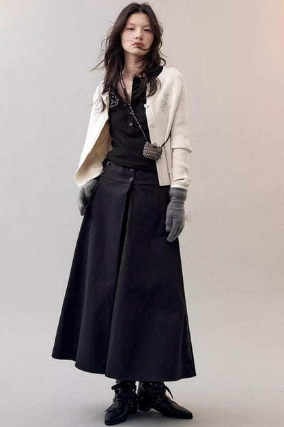 Chic Overlapping Waist Deconstructed Skirt