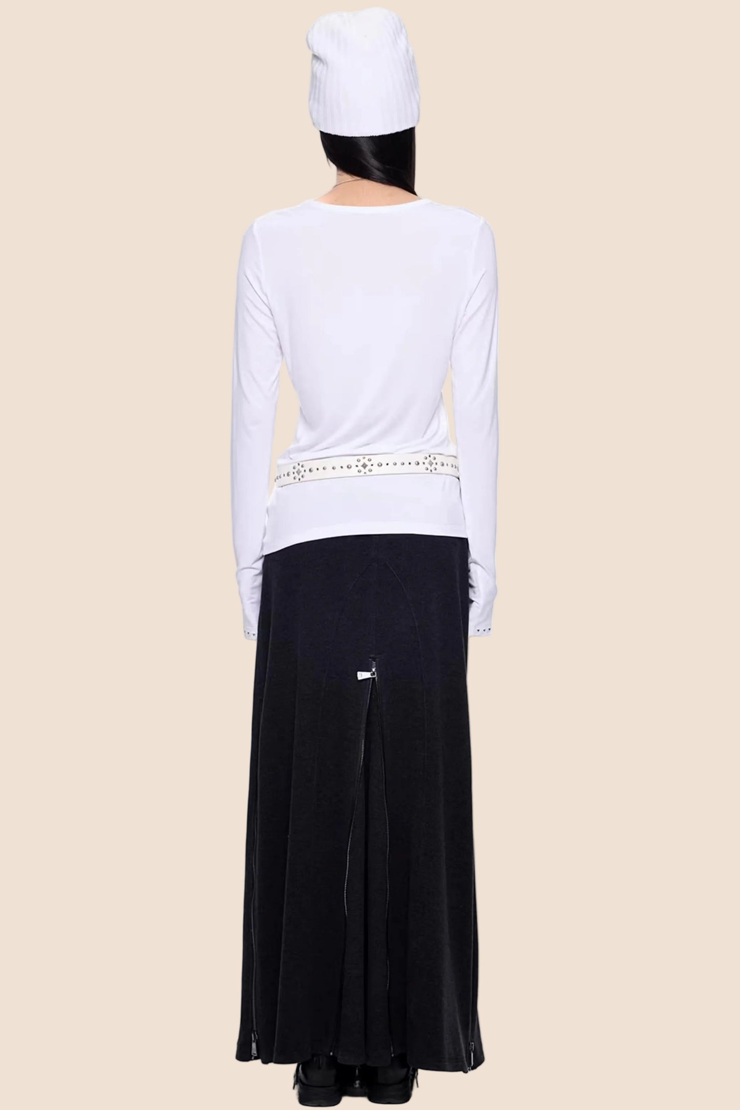 Retro-Slim-Oberteil mit Nieten