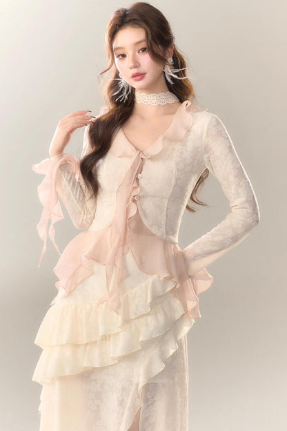 Blue Cherry Blossom Top Skirt Set-Up