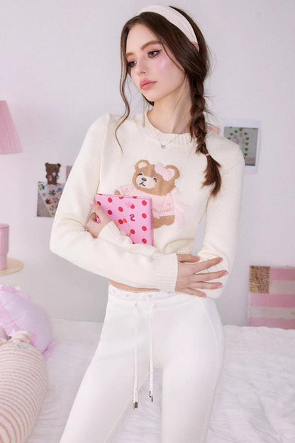 Bear Print Sweater Suspender Set-Up