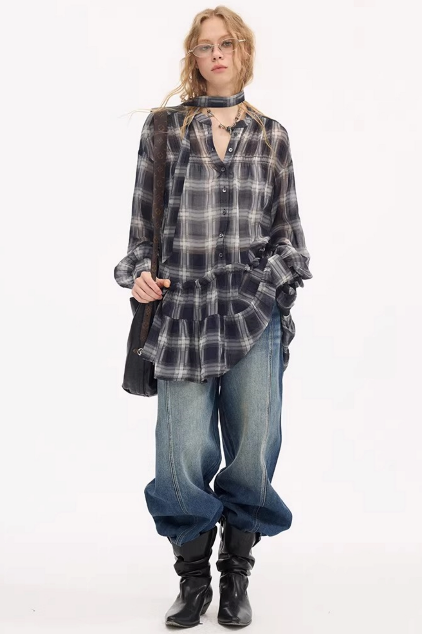 Split Hem Stretchy Denim Pants