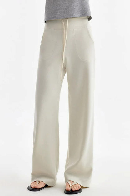 Pantalon taille haute à cordon de serrage