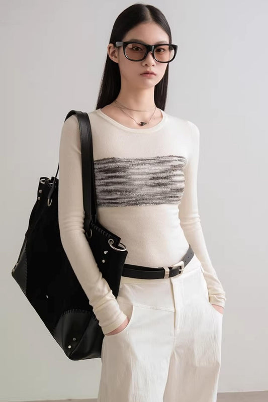 Textured Shadow Wool Sweater