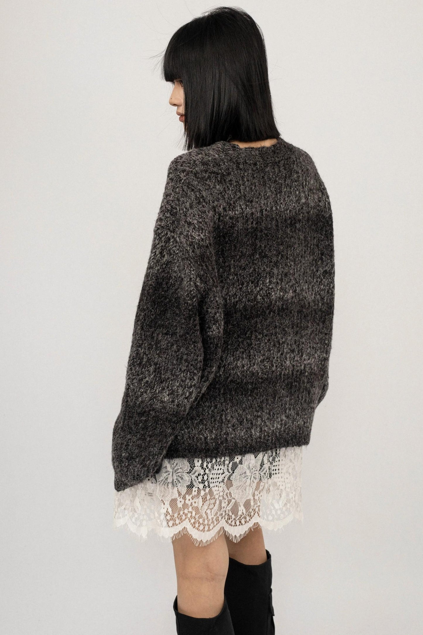 Gradient Loose Knit Cardigan