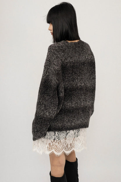 Gradient Loose Knit Cardigan