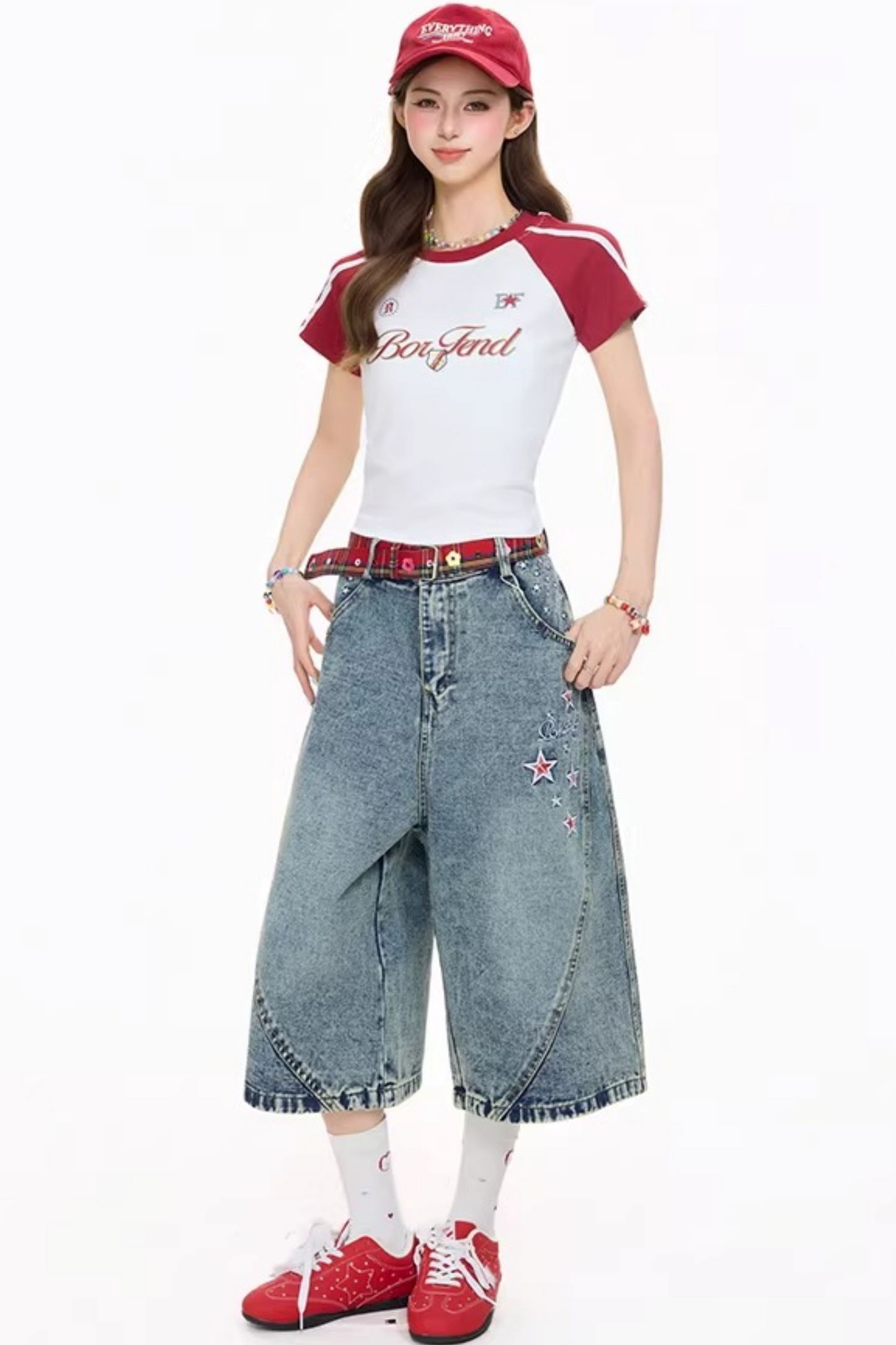 Color-Blocking Letter Print Top