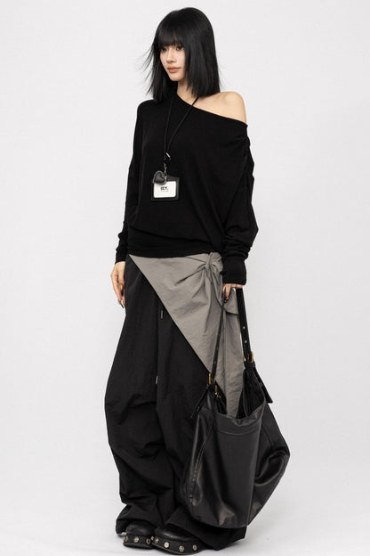 Autumn Black Shoulder Top