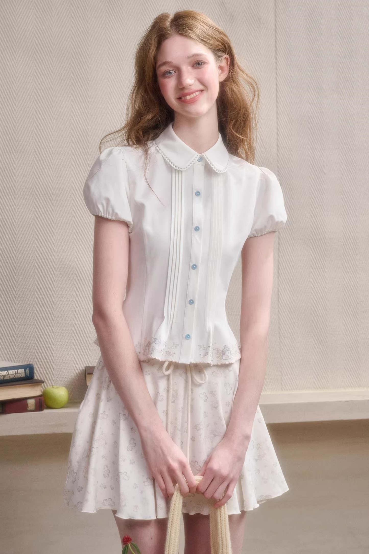 Handmade Embroidered Doll Collar Blouse