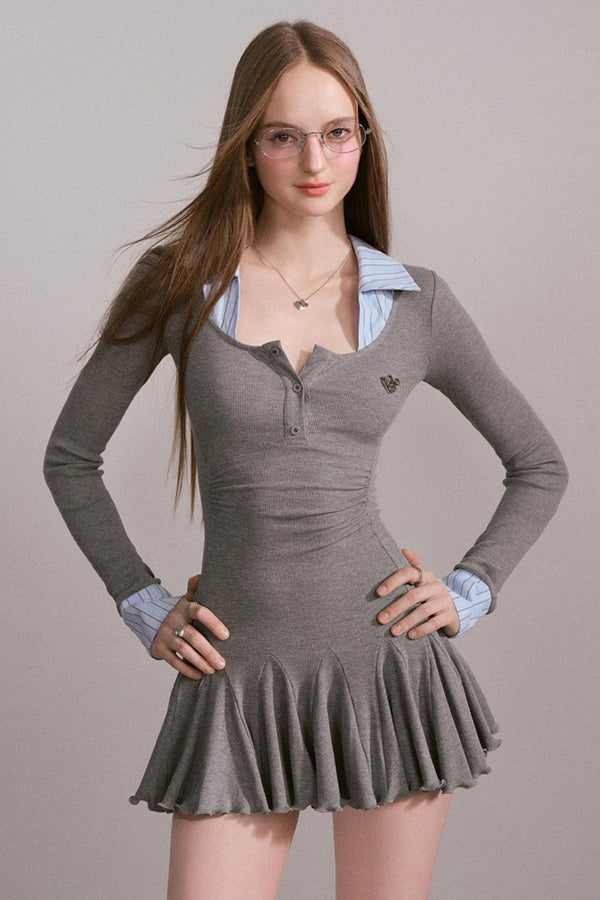 Luxury Gray Slimming Dress