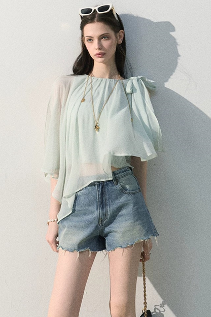 Vintage Distressed Denim Shorts