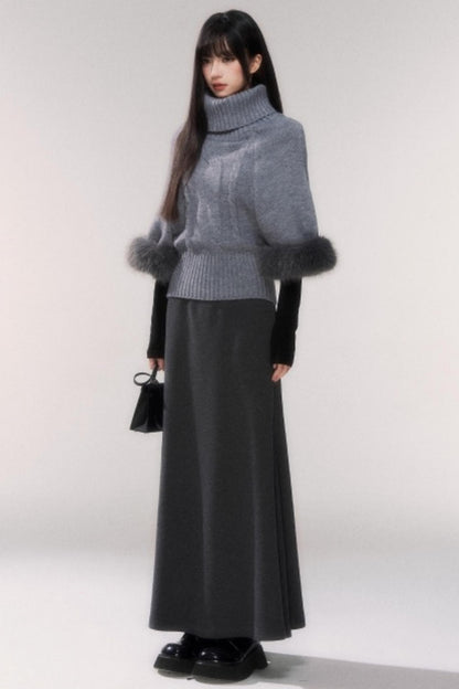 Winter Wool A-Line Skirt
