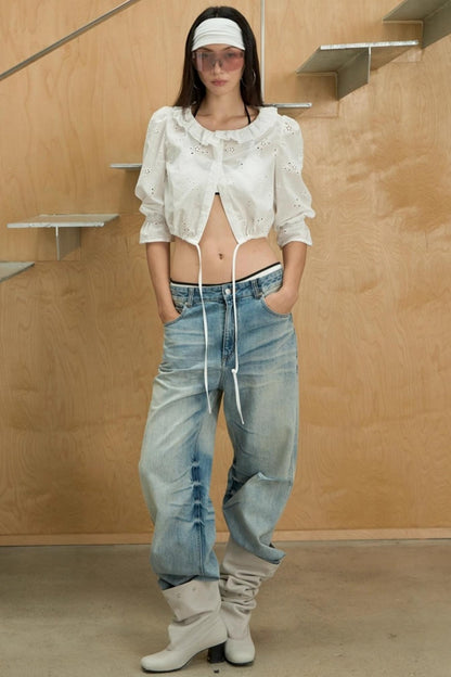 Old Washed Ripped Jeans