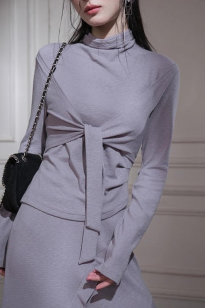 Gray Taro Tie-Dye Knit Set