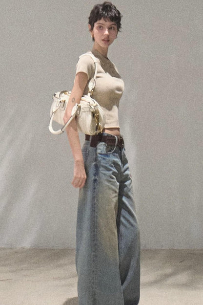 Vintage Hand-Painted Jeans Set