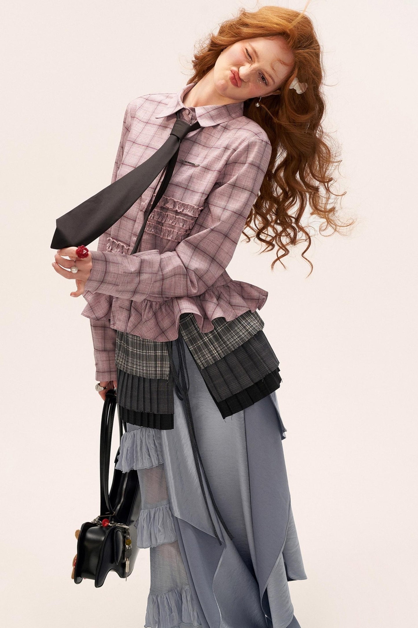 Autumn Plaid Layered Niche Skirt