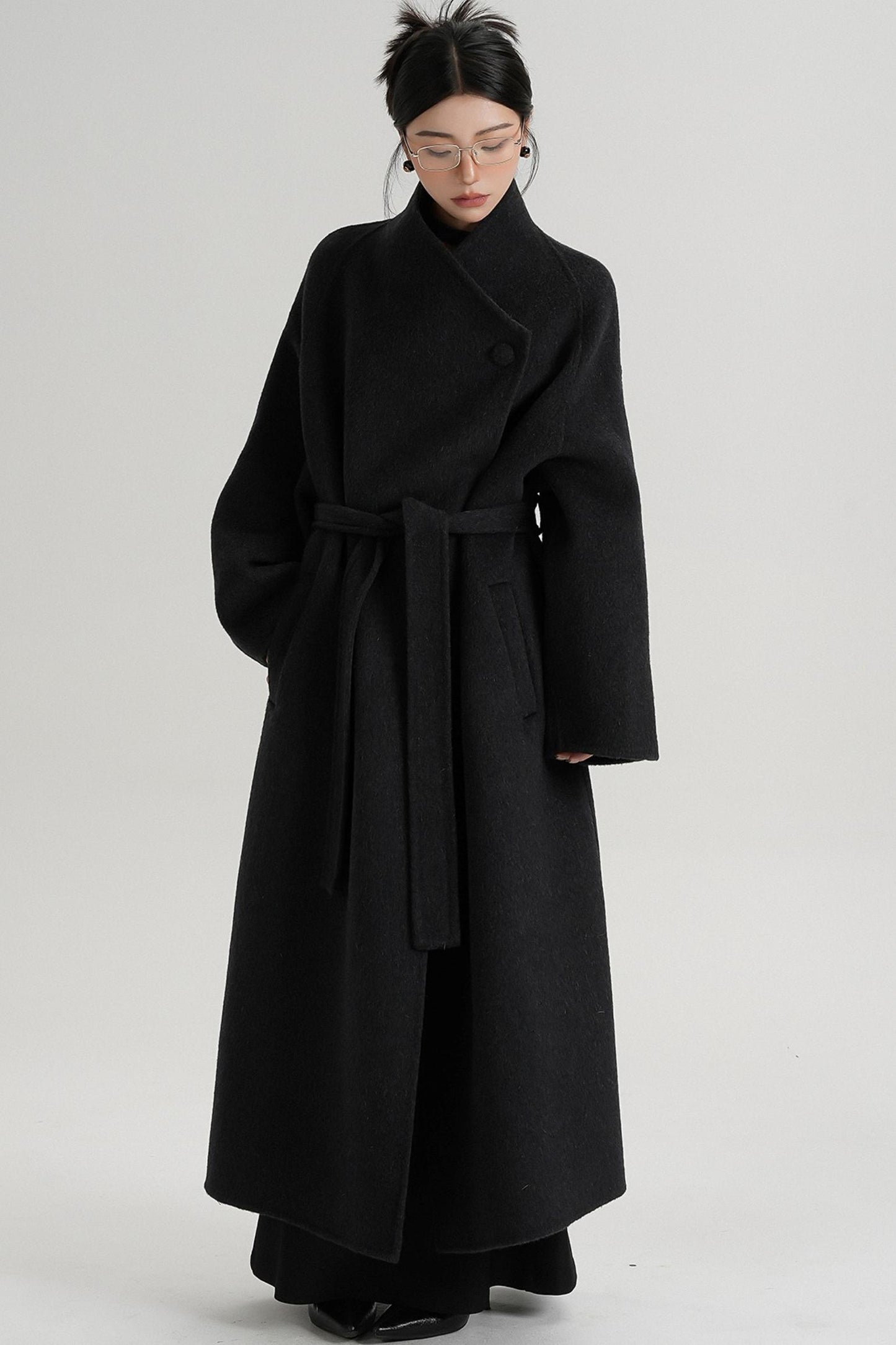 Cross-Body Wool Coat