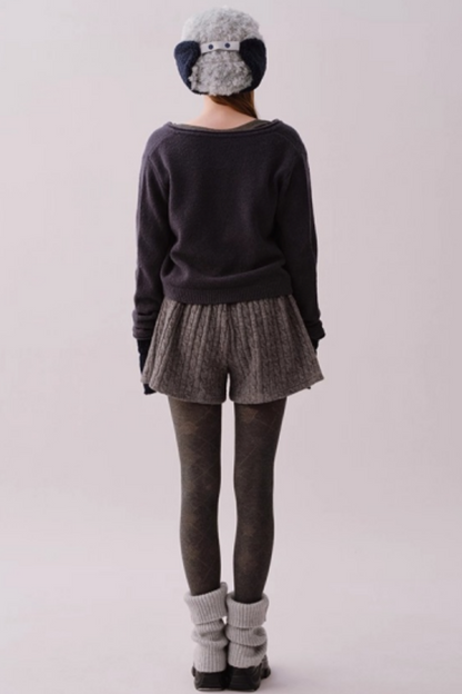 Knitted Twist Winter Skirt Pants