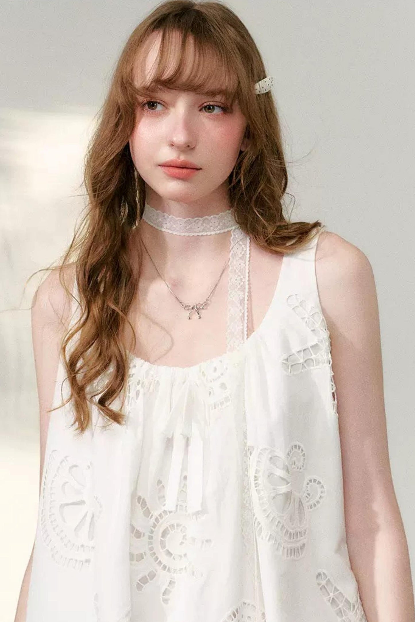 White Hollow A-Line Dress