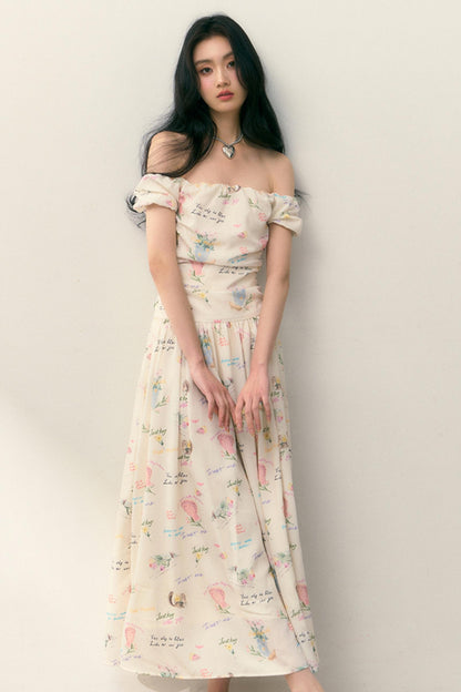 One-Shoulder Pleated Summer Dress