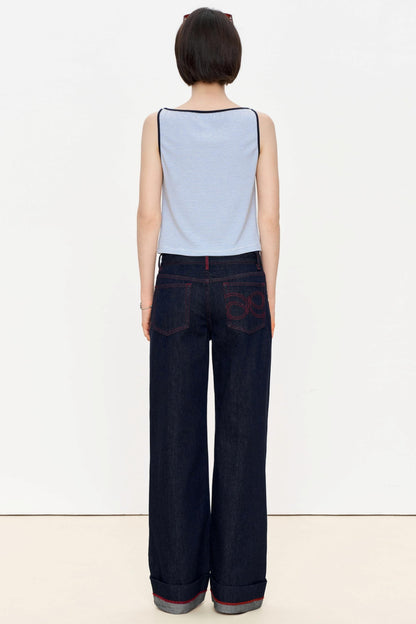 High-Waisted Loose Jeans