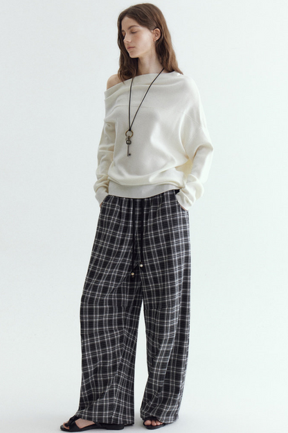 Classic Plaid Patchwork Pants