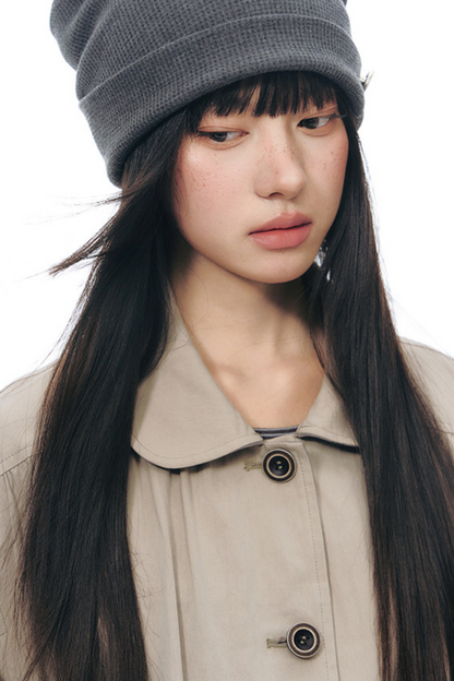 Double-Sided Doll Collar Trench Coat