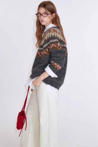 Fair Isle Jacquard Wool Sweater
