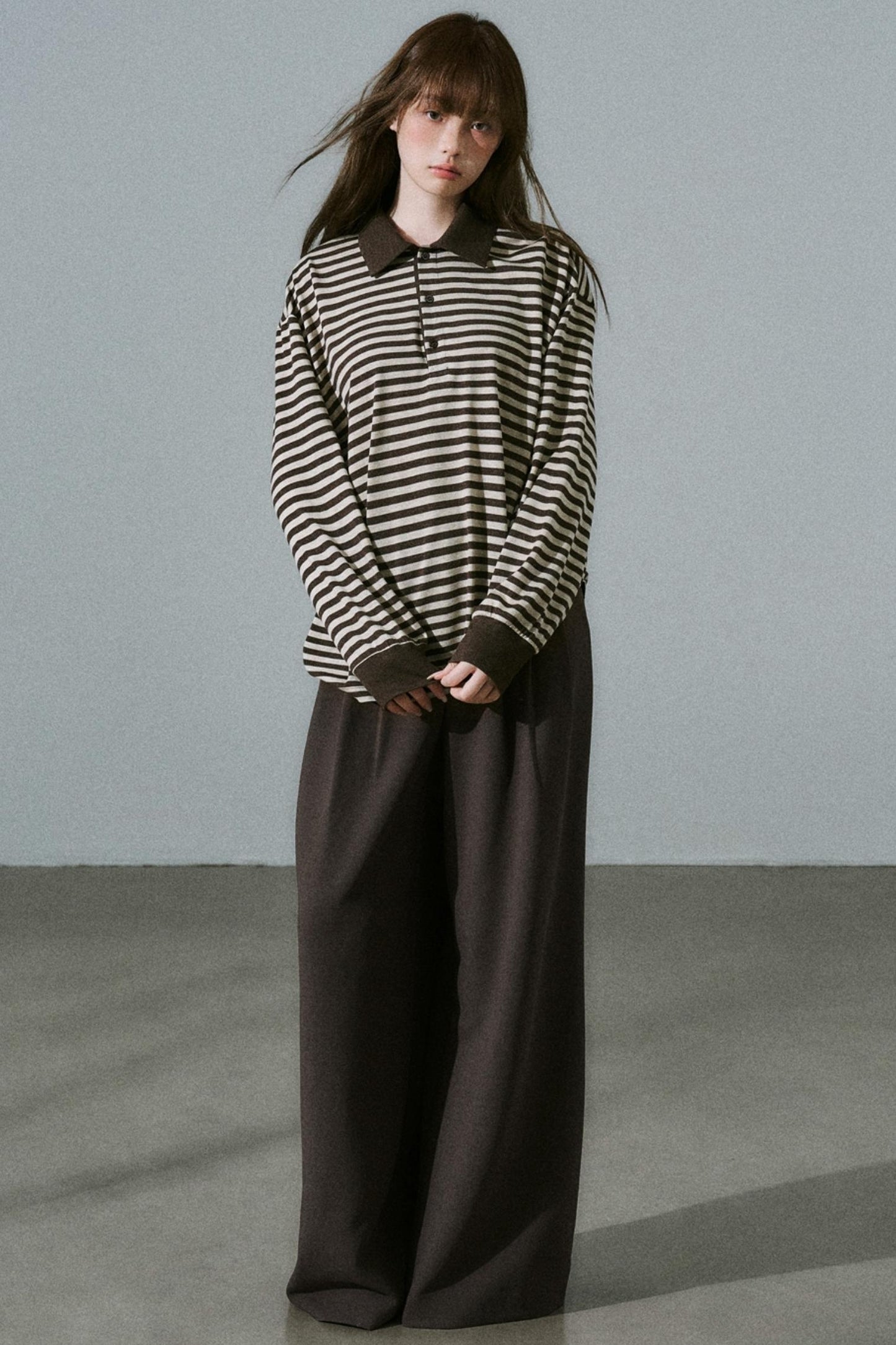 Chocolate Brown Striped Top