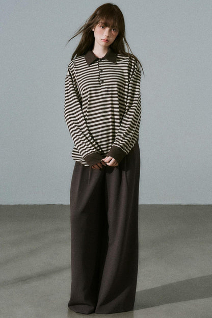 Chocolate Brown Striped Top