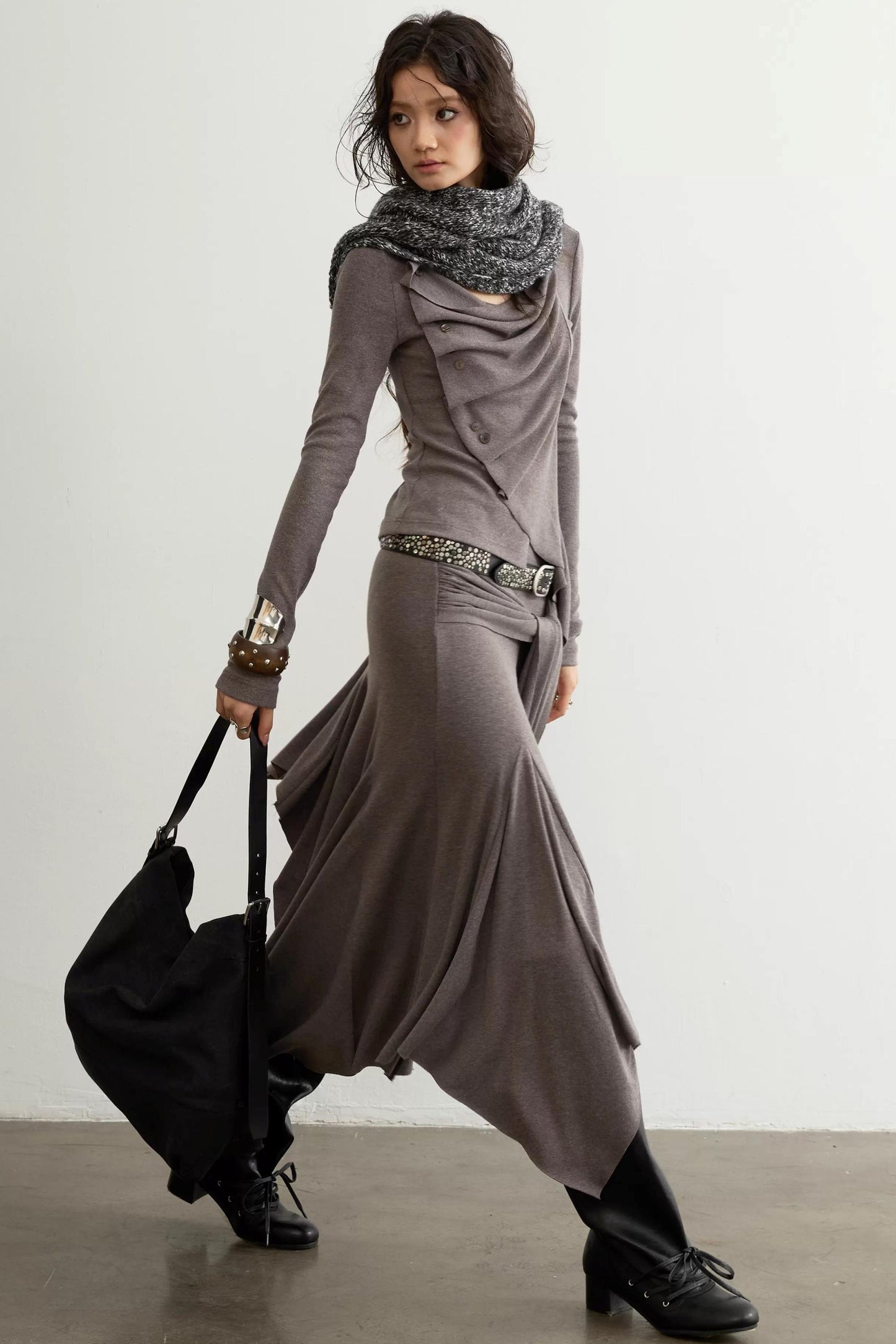 Classical Pleated Patchwork Skirt Set-Up