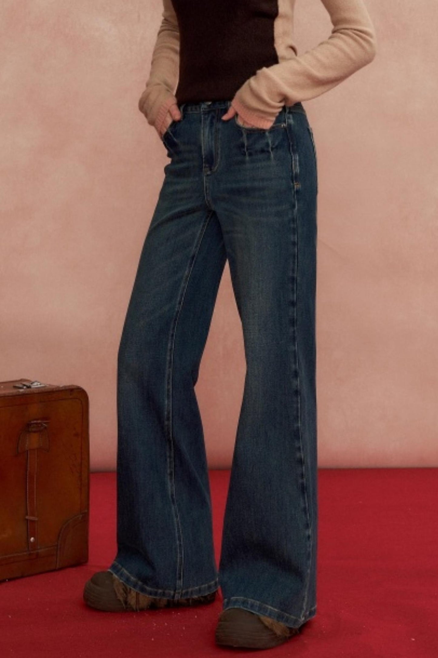 High-Waisted Stretchy Bootcut Jeans