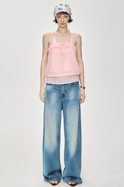 Blue Distressed Baggy Jeans