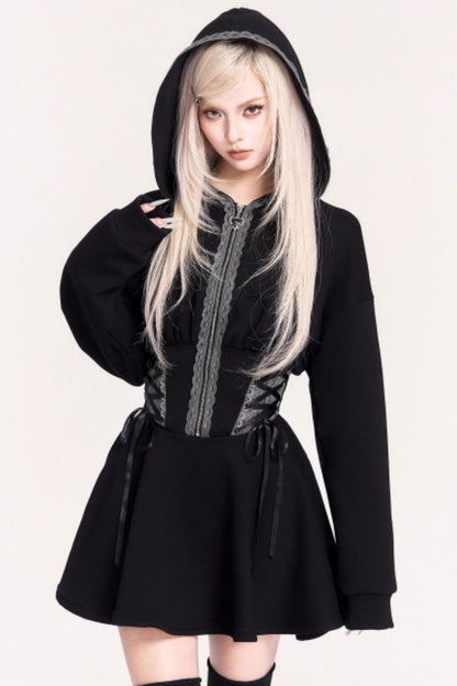 Moonlit Witch Hooded Dress