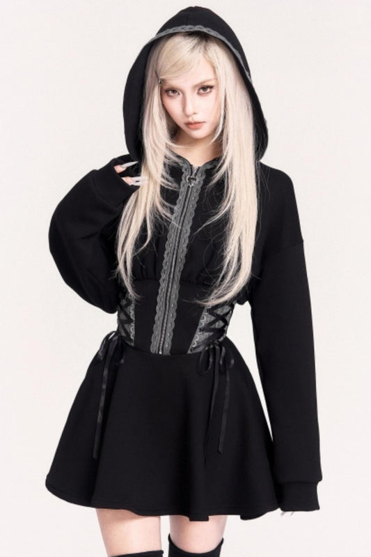 Moonlit Witch Hooded Dress