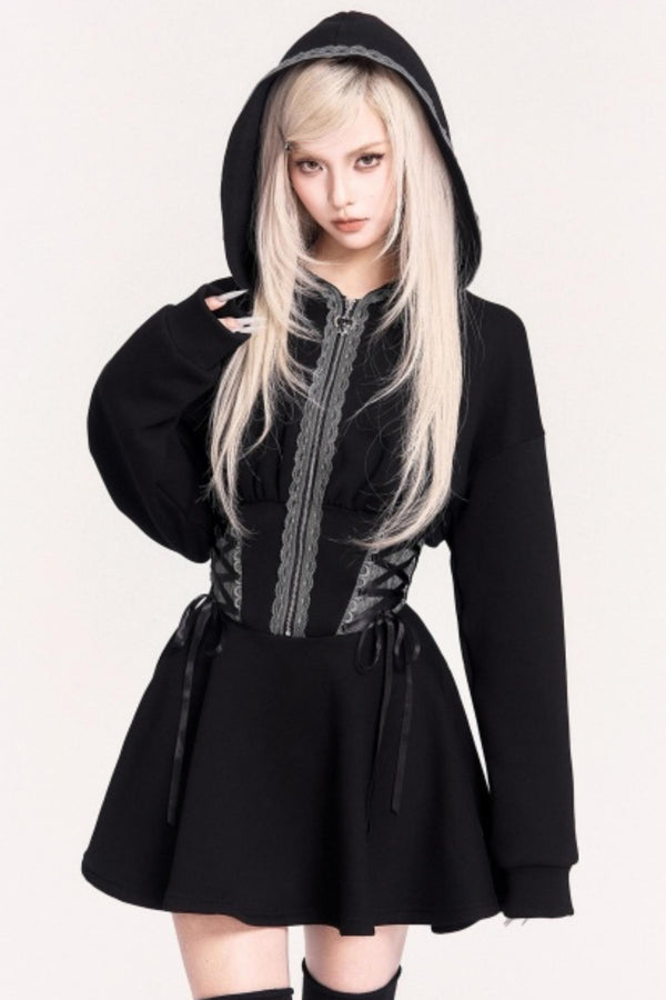 Moonlit Witch Hooded Dress