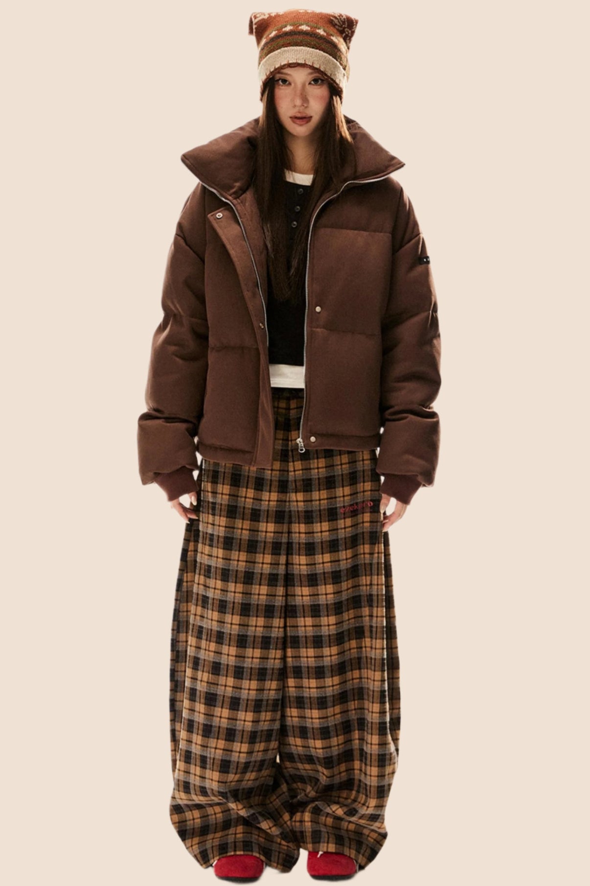 Short Two-Tone White Duck Down Jacket main image 1