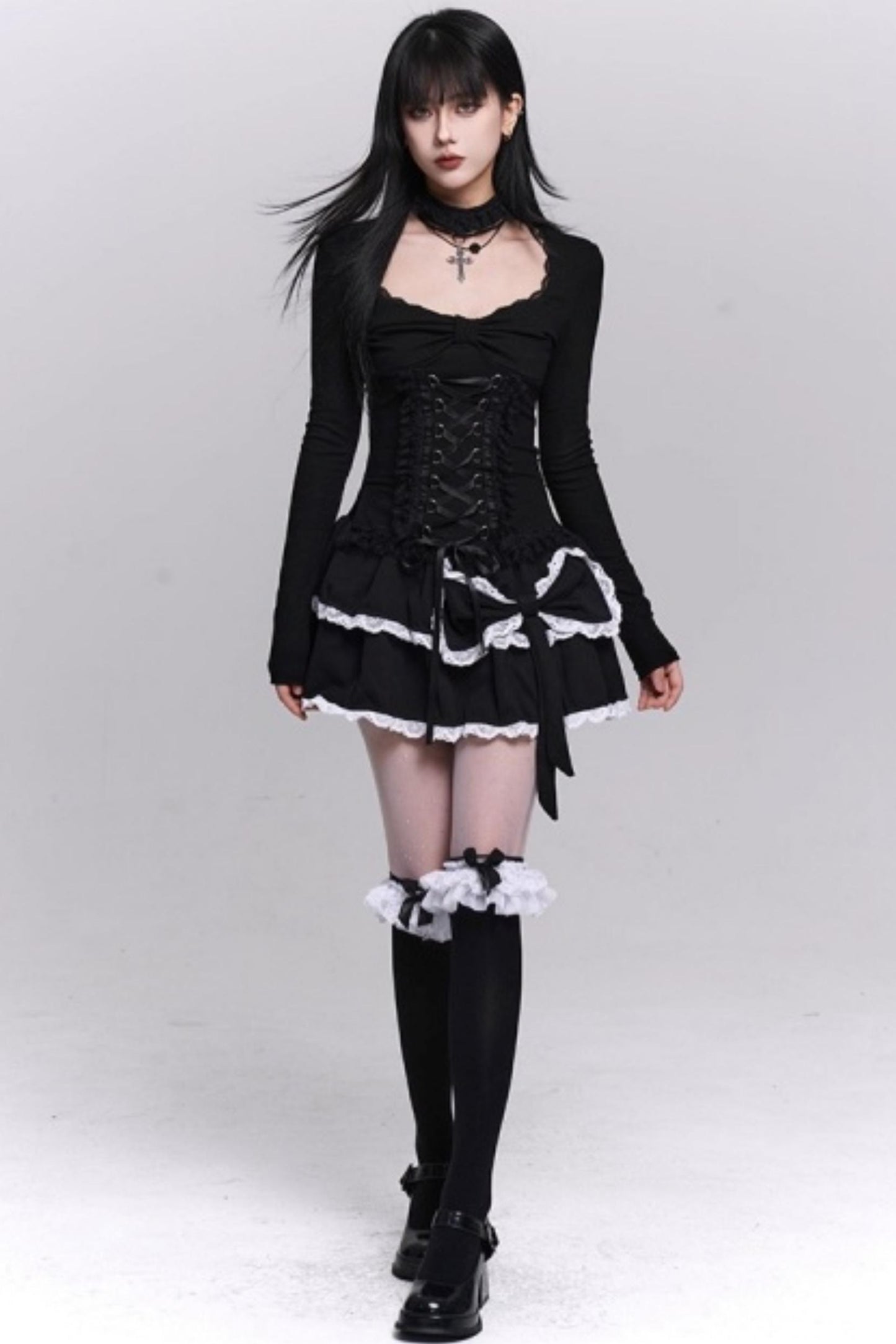 Gothic Black Cinched Top