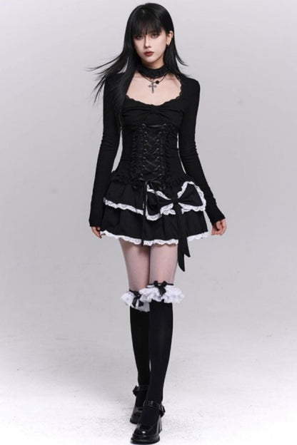 Gothic Black Cinched Top