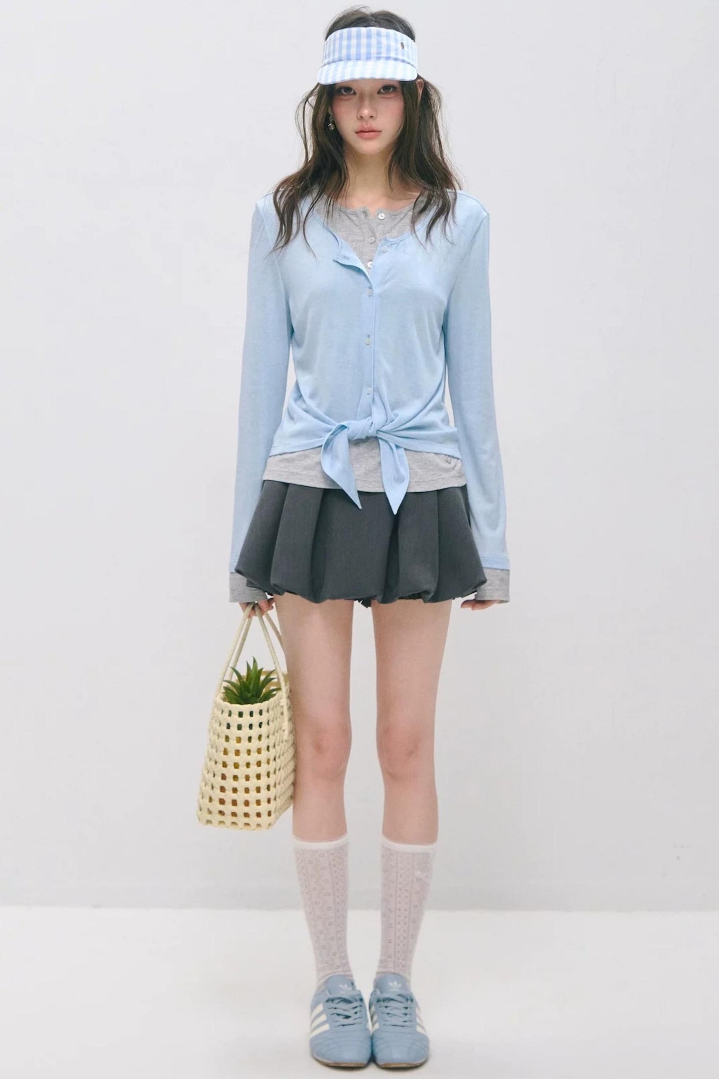 Layered Fake Two-Piece Tencel Wool Top