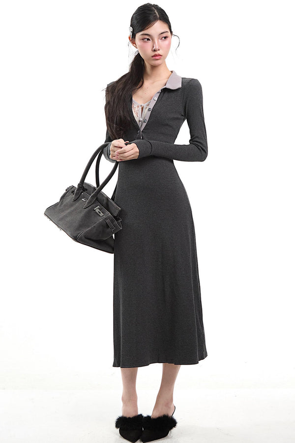 Dark Gray Two-Piece Dress