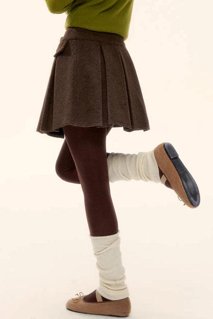 Retro Coffee Woolen Coat Set-Up