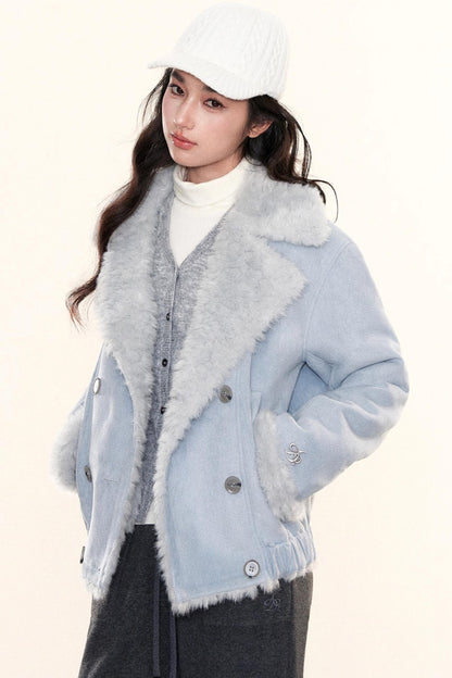 Double-Breasted Fur Coat