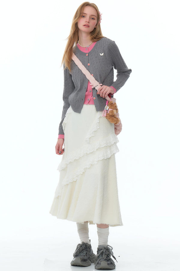 Women's Knitted Skirt - White main image 0