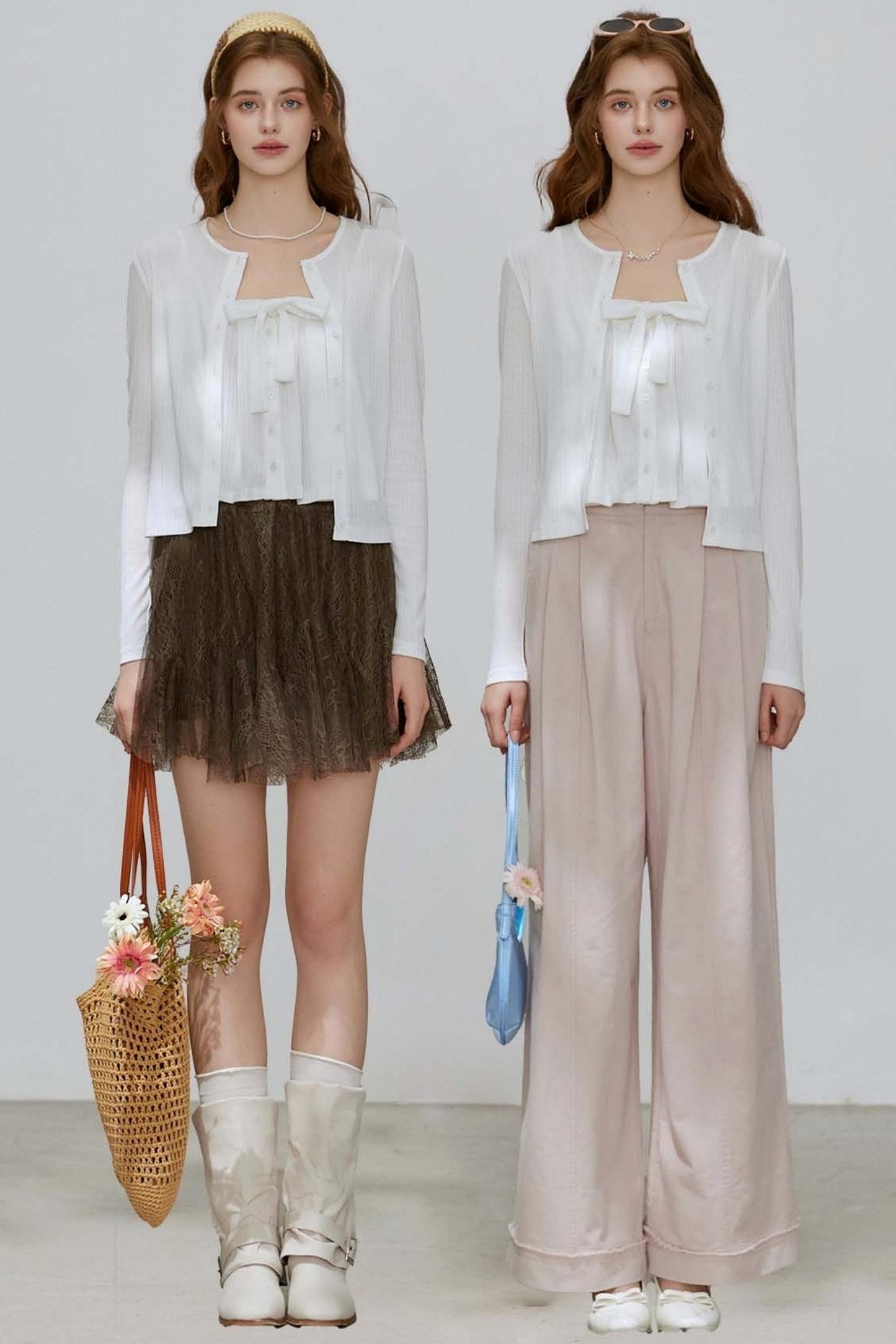 Cropped Cardigan Camisole Knit Set-Up